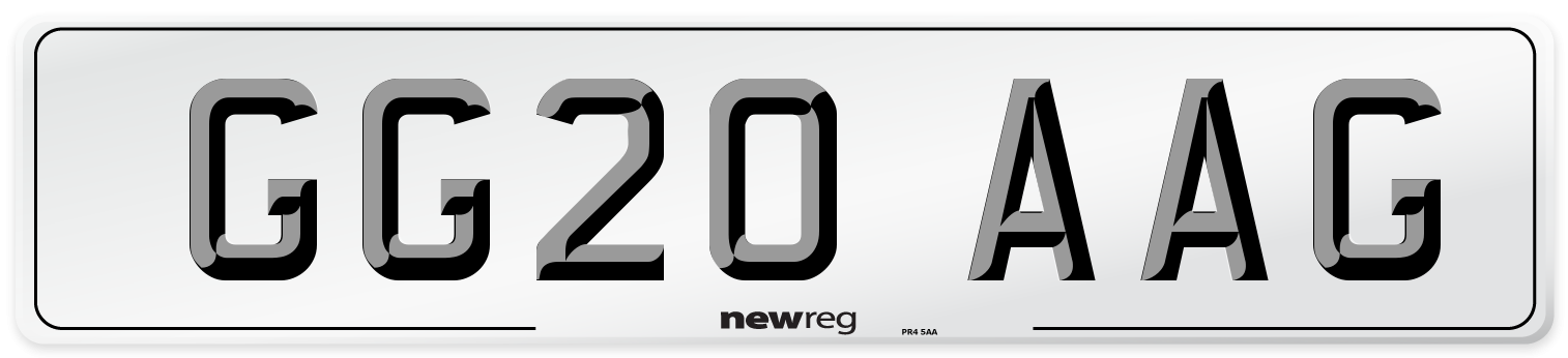 GG20 AAG Number Plate from New Reg